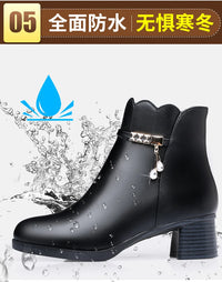 Autumn Winter Fashion Women Soft Leather Ankle Boots Anti-slip Warm Plush Casual Elegant Thick Heel Trend Platform Boots - Buy online at  Vibe In Cart.
