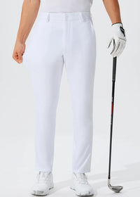 Men's Stretch Slim Straight Lightweight Polyester Golf Pants, Full Length