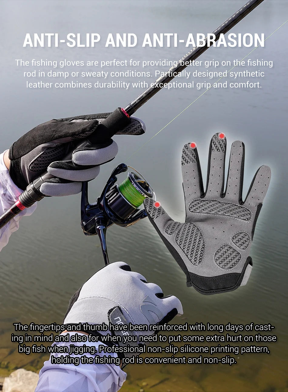 Noeby Fishing Gloves Non-slip Full Finger Outdoor Sun Protection Anti-UV Cycling Running Gloves Men Women Tackle - Buy online at  Vibe In Cart.