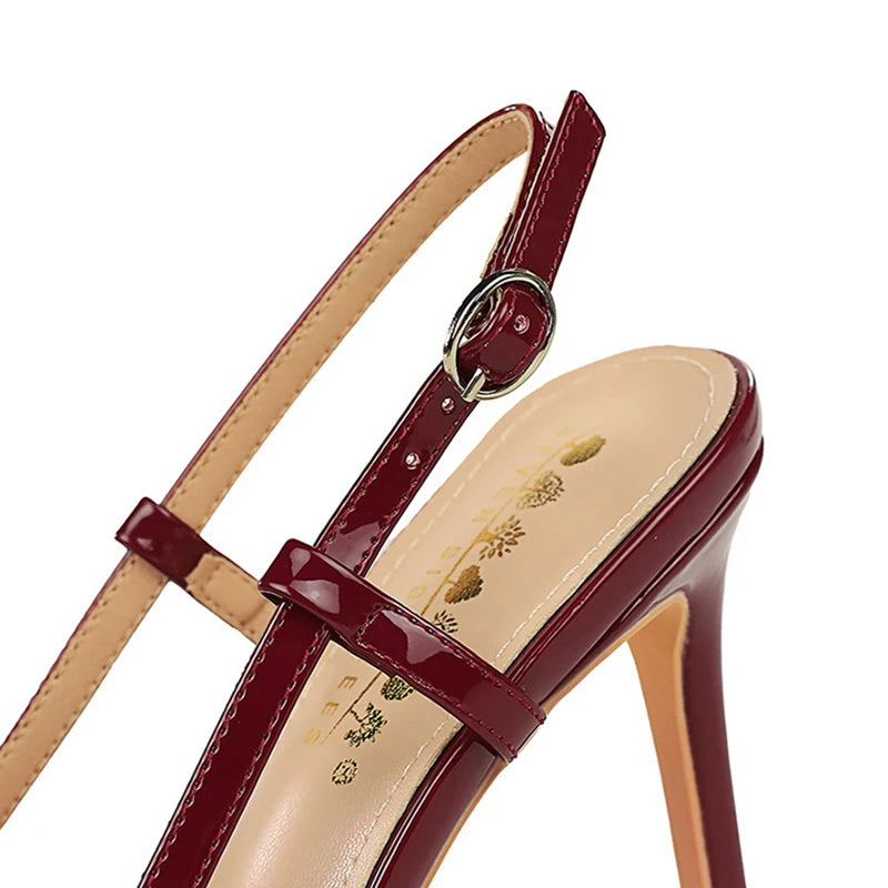 Women's 9cm High Heel Metal Decoration Back Strap Sandals