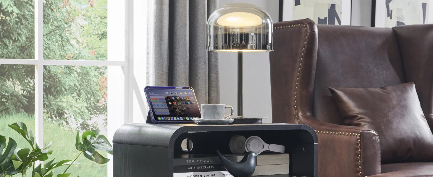 25" Tall Modern Nightstand with Charging Station, 23.6'' Wide Wood Bedside Table w/2 Storage Drawers,for Bedroom, Living Room - Buy online at  Vibe In Cart.