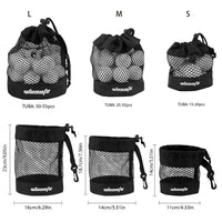 Black Canvas Golf Ball Pouch Bag With Hanging Clip, 1 Piece