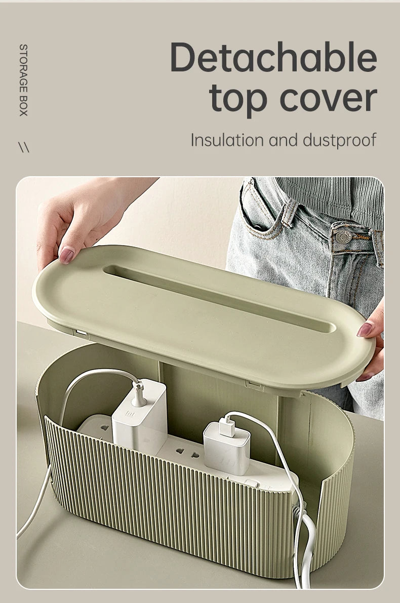 Rectangle Wire and Cable Storage Organizer Box for Earphone and Electric Wires