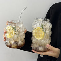 Glass Drinkware Cold Coffee Cups Latte Coffee Glass Iced Water Bottle Aesthetic Cup Wine Cocktail Glass Cups - Buy online at  Vibe In Cart.