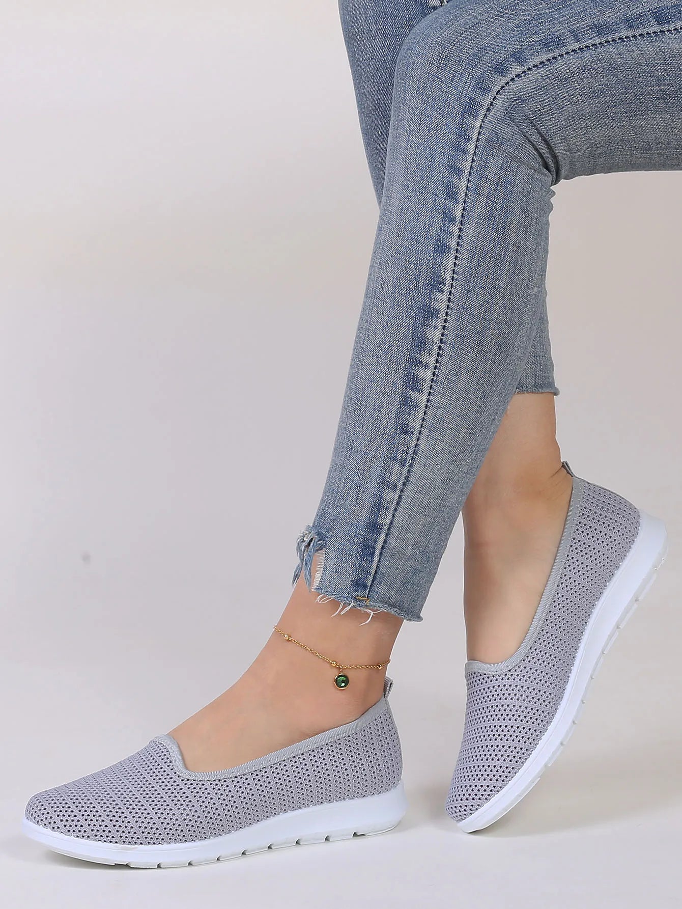 Women's Summer Breathable Mesh Flat Shoes with Elastic Band