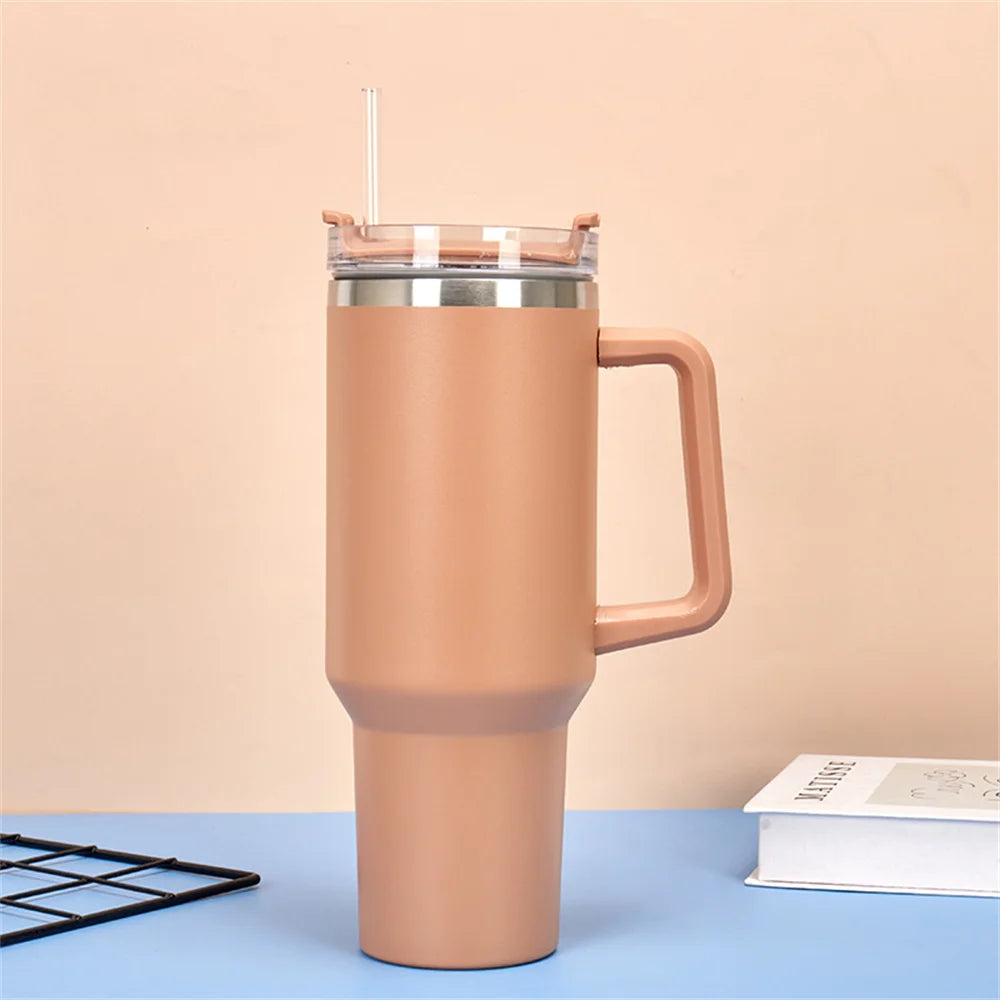 40oz Vacuum Insulated Stainless Steel Travel Tumbler with Handle