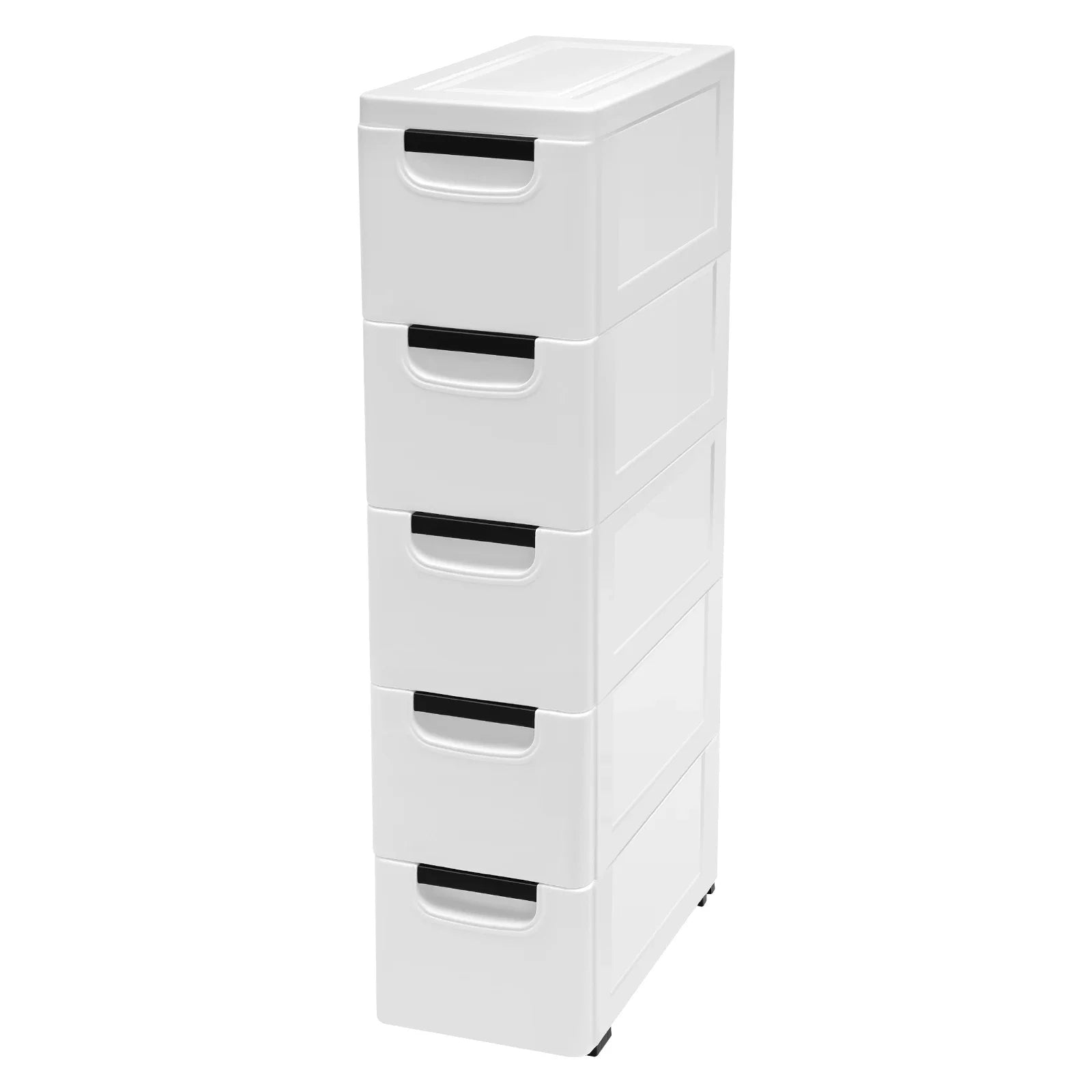 NEWEST White Storage Cabinet 20*40*84cm with Four Wheels and 5 Drawers Large Capacity for Storing Clothes, Towels, Toys - Buy online at  Vibe In Cart.