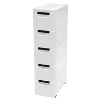 NEWEST White Storage Cabinet 20*40*84cm with Four Wheels and 5 Drawers Large Capacity for Storing Clothes, Towels, Toys - Buy online at  Vibe In Cart.