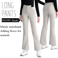 Women's Elastic High Waist Fleece Golf Pants for Winter