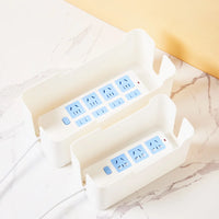 Rectangular Plastic Storage Box with Bamboo for Wires, 1 Piece