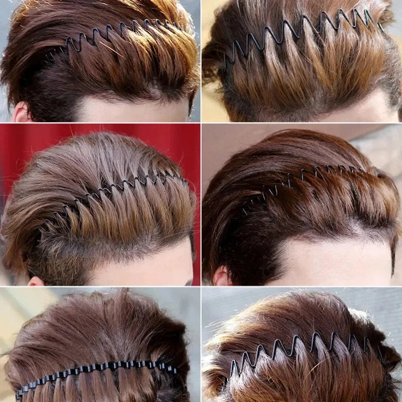 6/1pcs Fashion Metal Hair Band for Men Women Unisex Black Waved Hair Head Hoop Sports Headband Hairband Hair Accessories - Buy online at  Vibe In Cart.