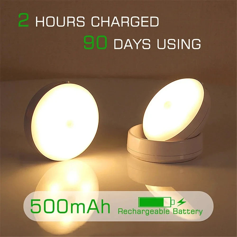 Night Light USB Motion Sensor Charging Round Energy-saving Led Lamp Bedroom Light Corridor Home Bathroom wall lights night light - Buy online at  Vibe In Cart.