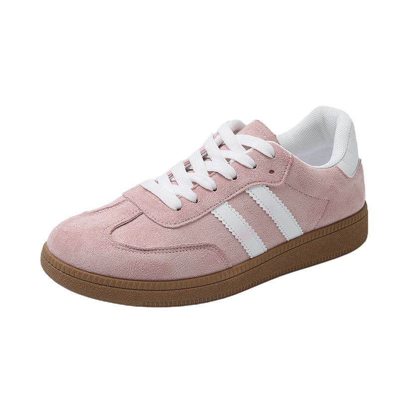 Women's Low Heel Lace-Up Tennis Sneakers in Mixed Colors