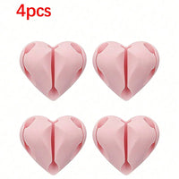 Set of 2 Heart-Shaped Plastic USB Cable Organizer Clips