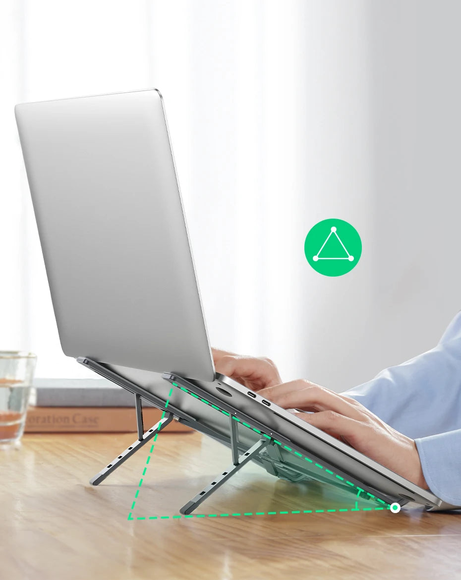 Foldable Aluminum Vertical Laptop Stand with 5-Level Adjustable Height