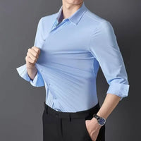 Premium Men's Ultra-Stretch Shirt - High-Quality Silky Business Formal Long-Sleeve Shirt for Social and Casual Wear - Buy online at  Vibe In Cart.