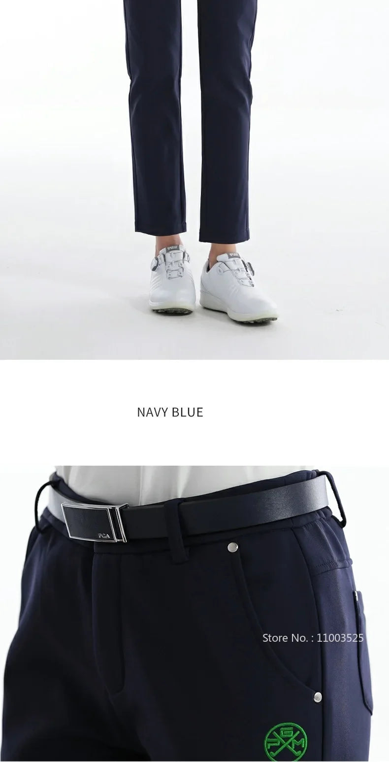 Women's Winter Warm Thick Fleece Golf Pants Straight Full Length