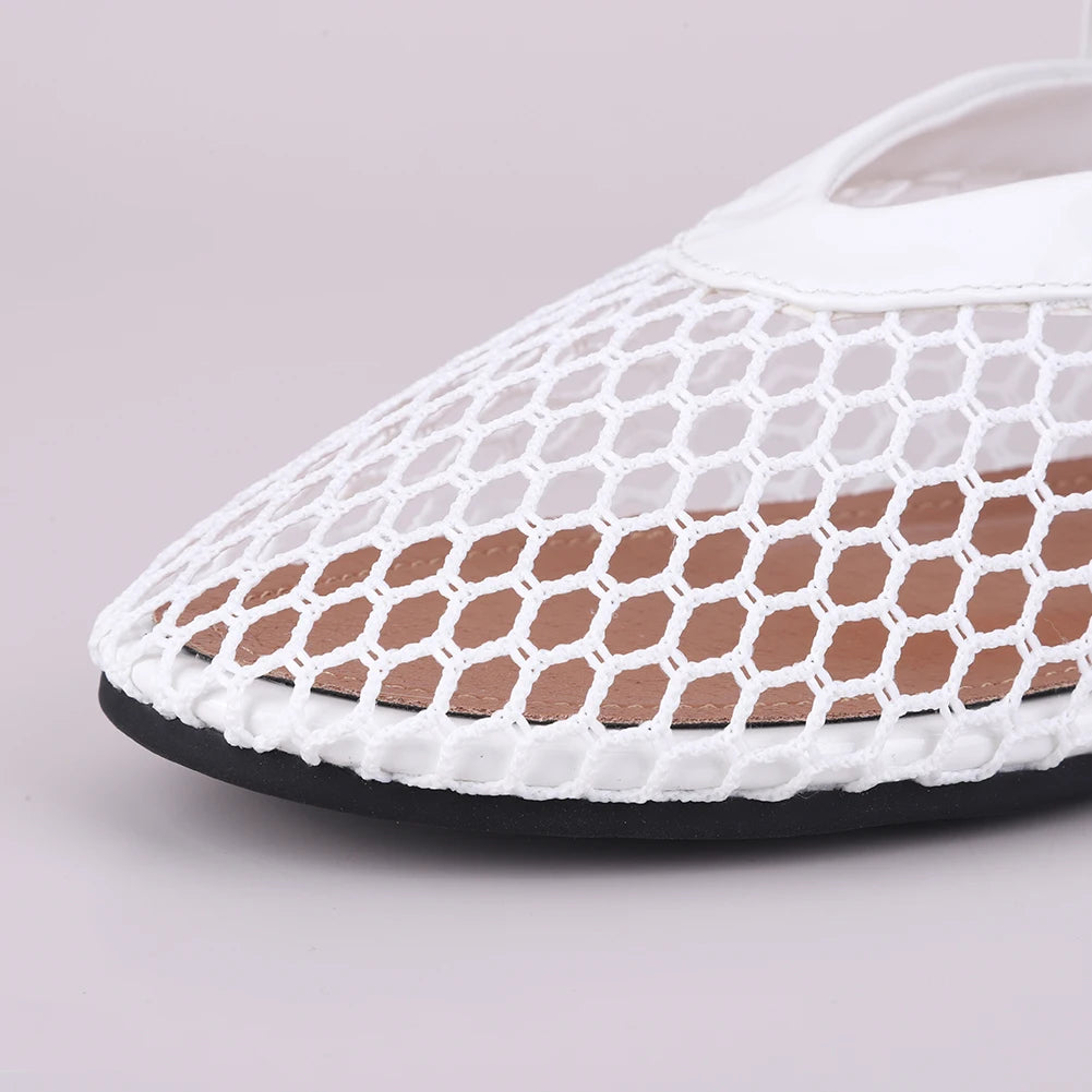 Women Mesh Ballet Flats Fishnet Ballerina Flats Breathable Slip On Ballerina Shoes Buckle Strap Daily Dress Shoes for Commuting - Buy online at  Vibe In Cart.