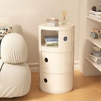 Round Cabinet with Sliding Doors -  Multi-Tiered Round Storage Unit for Living Room Bedroom - Buy online at  Vibe In Cart.