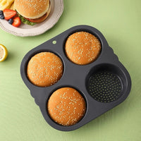 Hamburger Baking Mold Silicone mould Food Grade Bread Bun Baked Plate Non-Stick cake Pan Home Kitchen Bakeware BPA Free - Buy online at  Vibe In Cart.