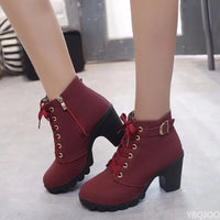 New Spring Winter Fashionable versatile Women Boots Lace-up Fashionable versatile Ladies Shoes comfortable High Heels Boots - Buy online at  Vibe In Cart.