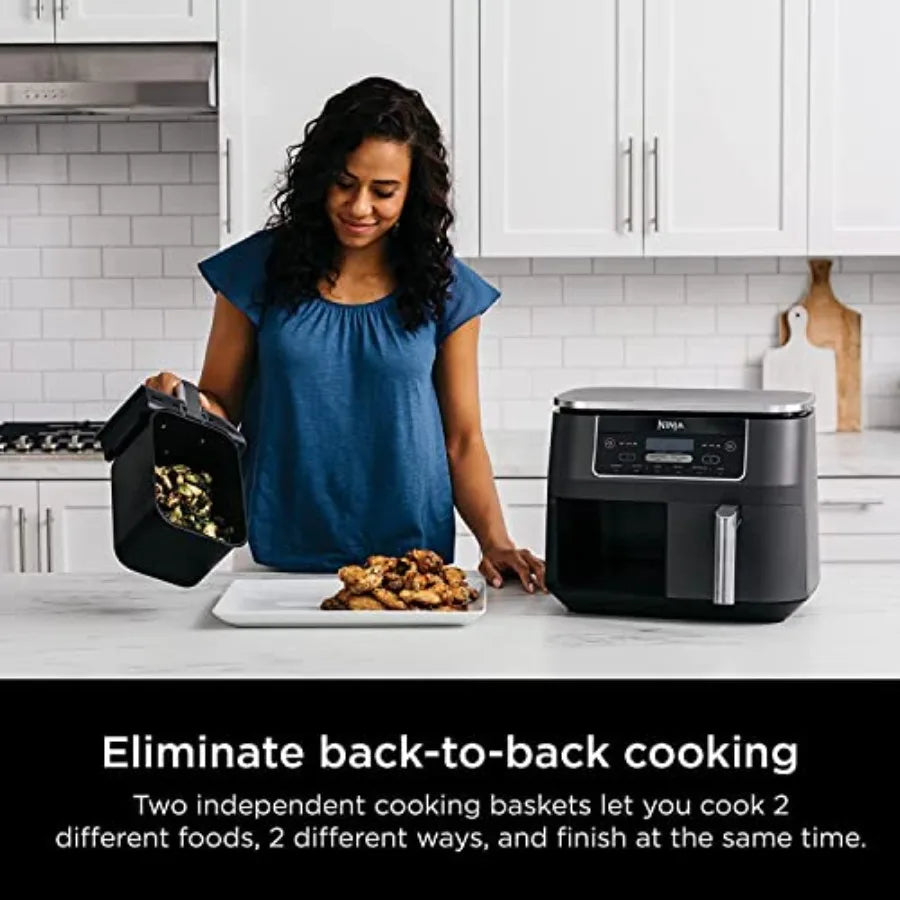 6in1 DualZone Air Fryer with Two Separate Baskets and 8Quart Capacity for Efficient Cooking in Multiple Kitchen Applications Id - Buy online at  Vibe In Cart.