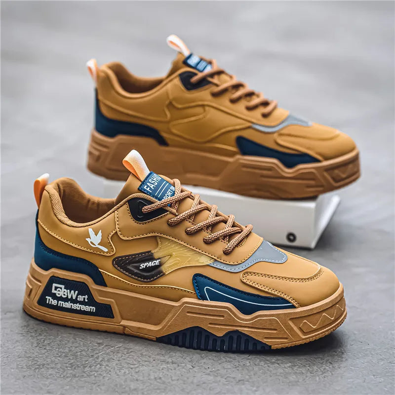 2024 Autumn New Casual Sports Shoes Men's Leather Low-Top Fashion Trend Easiest for Match Running Shoes Men's Skateboard Shoes Suitable for Outdoor Sports - Buy online at  Vibe In Cart.