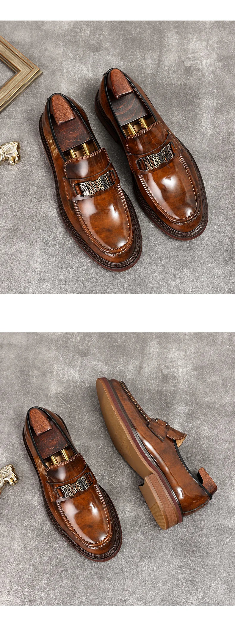 Leather Men Formal Shoes Luxury Brand 2025 Men's Loafers Dress Moccasins Breathable Slip on Brown Driving Shoes Plus Size 37-45 - Buy online at  Vibe In Cart.