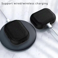 Leather Texture Protective Case for Wireless Earphones in TPU and Plastic