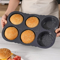 Hamburger Baking Mold Silicone mould Food Grade Bread Bun Baked Plate Non-Stick cake Pan Home Kitchen Bakeware BPA Free - Buy online at  Vibe In Cart.
