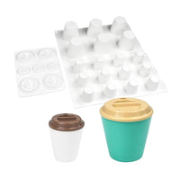 Cup Shape Mousse Cake Mold Bakeware Set Striped or Smooth Coffee Cup Design Silicone Cake Mold Chocolate Dessert Baking Tools - Buy online at  Vibe In Cart.