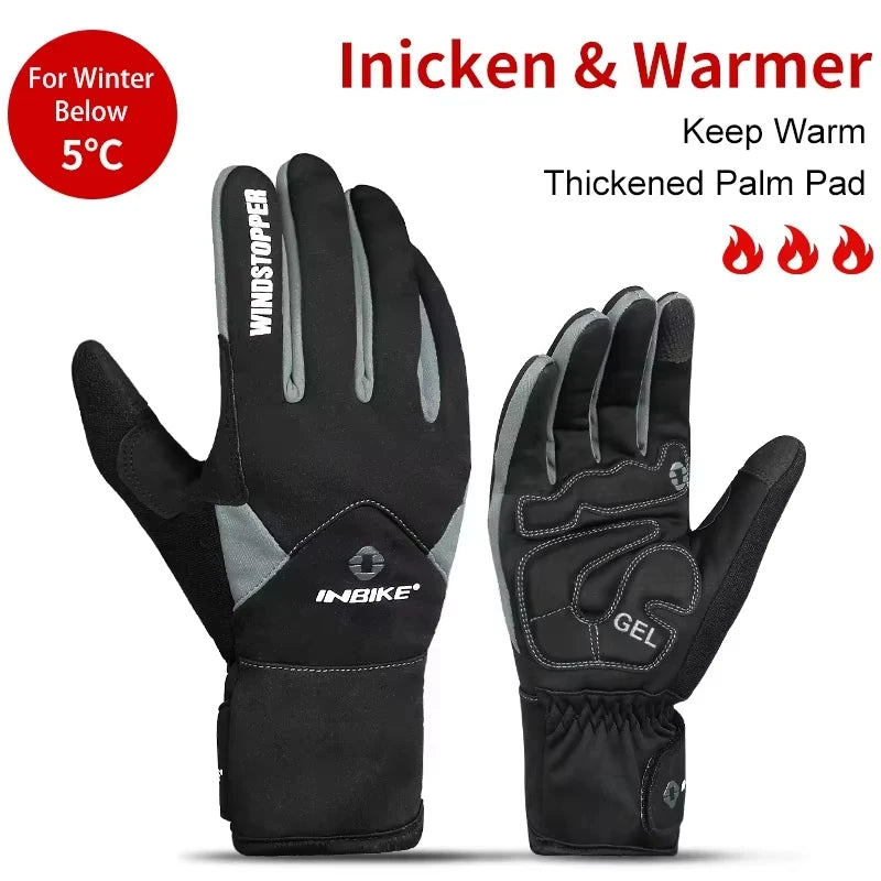 Winter Cycling Gloves For Men And Women Warm Fleece Waterproof Touchscreen