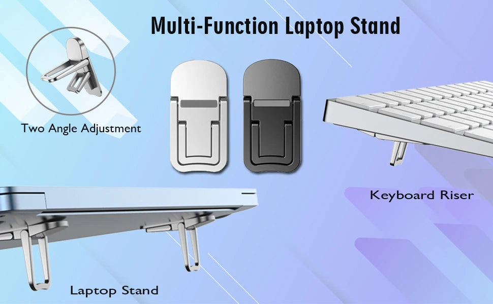Adjustable Folding Mini Portable Laptop Stand in Black and Silver
