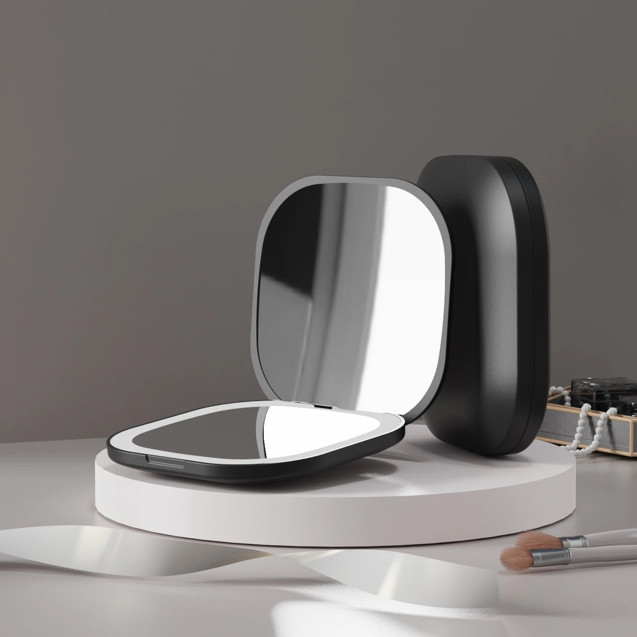 Compact Mini Gift Vanity Folding Cosmetic Mirror with Lights Portable Hand Held Small Pocket Travel Makeup Mirror 2X magnifying - Buy online at  Vibe In Cart.