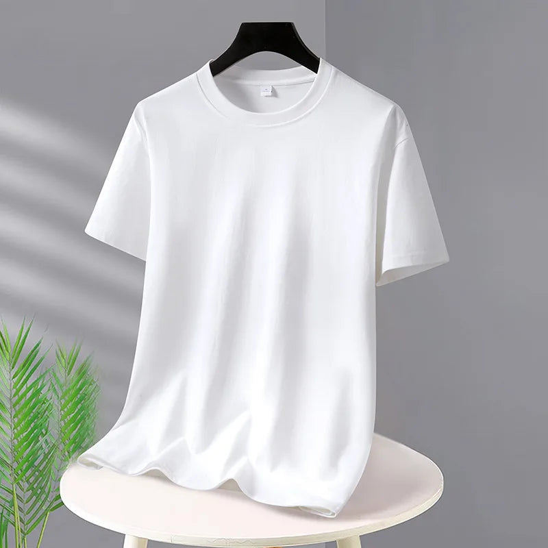 Men's t-shirts 2025 Summer Oversize Cotton T-Shirt Casual High Quality Short Sleeves Tee Shirt Men Basic Solid color Sports Tops - Buy online at  Vibe In Cart.