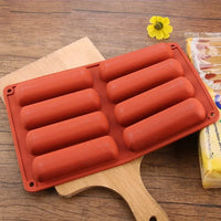 8 Cavity Silicone Cake Mold 3D Long Strip Silione Molds Mousse Cake Silicone Baking Molds French Dessert Chocolate Mold Bakeware - Buy online at  Vibe In Cart.