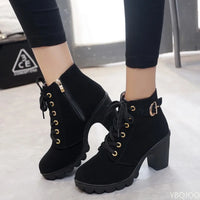 New Spring Winter Fashionable versatile Women Boots Lace-up Fashionable versatile Ladies Shoes comfortable High Heels Boots - Buy online at  Vibe In Cart.