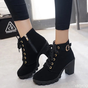 New Spring Winter Fashionable versatile Women Boots Lace-up Fashionable versatile Ladies Shoes comfortable High Heels Boots - Buy online at  Vibe In Cart.