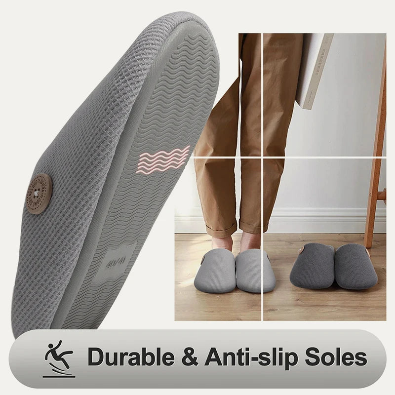 Smile Pop Men Flat Slippers Indoor Cozy Home Men Slippers Winter Casual Slippers Soft Antiskid Slippers Outdoor Fashion Shoes - Buy online at  Vibe In Cart.