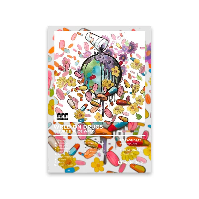 Unframed Retro Rapper Album Cover Canvas Wall Art Print