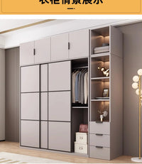 New Luxury Wardrobe Drawers Wooden Sliding Doors Gray Organization Wardrobe Modern Storage Kleiderschrank Bedroom Furniture - Buy online at  Vibe In Cart.