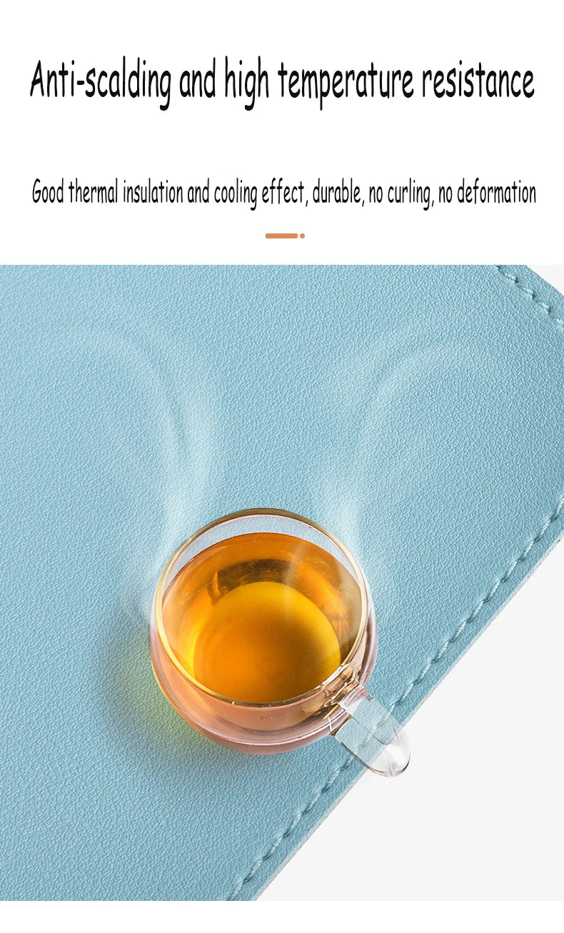 Gaming Mousepad Large White Leather Waterproof Non-Slip