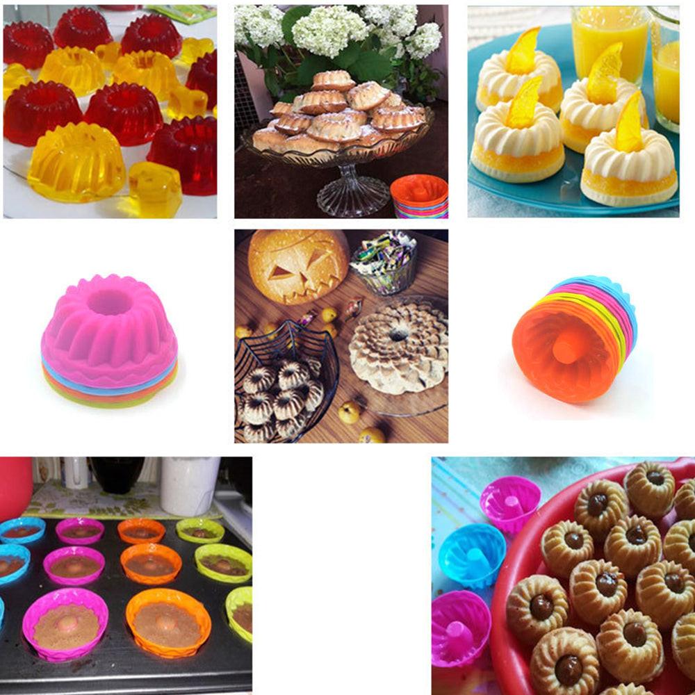 12 Pieces/Set Of Silicone Cake Mold Round Muffin Cup Cake Baking Mold Kitchen Cooking Bakeware Making Diy Cake Decoration Tool - Buy online at  Vibe In Cart.