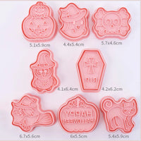 8-Piece Plastic 3D Cookie Cutters Set with Cartoon Designs