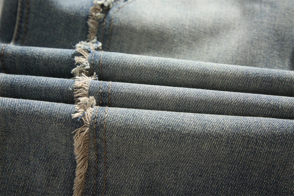 Men's Autumn Trendy Baggy Jeans Elastic Waist Washed Casual Denim Trousers Male High Street Fashion Wide Legs Straight Pants - Buy online at  Vibe In Cart.