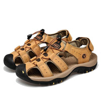 Men's Genuine Leather Sandals Casual Outdoor Beach Roman Style Sizes 38-48