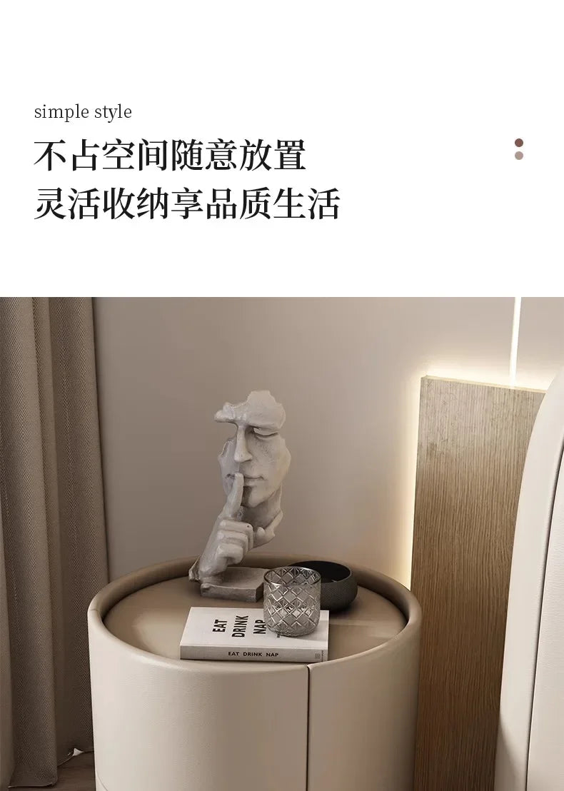 Home Living Room Sofa Side Cabinet, Creative Round Solid Wood Bedside Table, New Simple Modern Small Bedroom Storage Cabinet - Buy online at  Vibe In Cart.