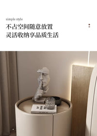 Home Living Room Sofa Side Cabinet, Creative Round Solid Wood Bedside Table, New Simple Modern Small Bedroom Storage Cabinet - Buy online at  Vibe In Cart.