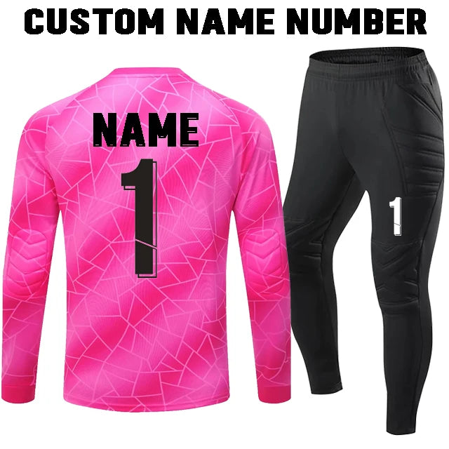 Unisex Polyester Soccer Goalkeeper Uniform with Long Sleeve Top and Pants