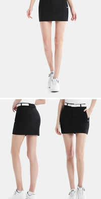 Pgm Golf Clothing Women's Short Skirt Breathable Quick Drying Sports Pencil Skirt Casual Zipper Pocket Skorts with Inner Shorts